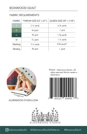 Boxwood Quilt Pattern by Alderwood Studios