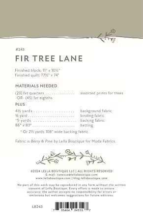 Fir Tree Lane Pattern by Lella Boutique