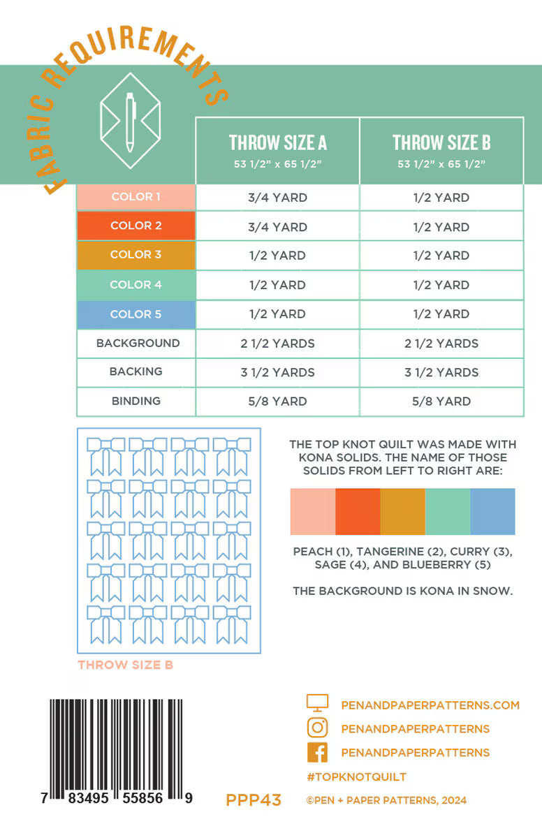 Top Knot Quilt Pattern by Pen + Paper Patterns