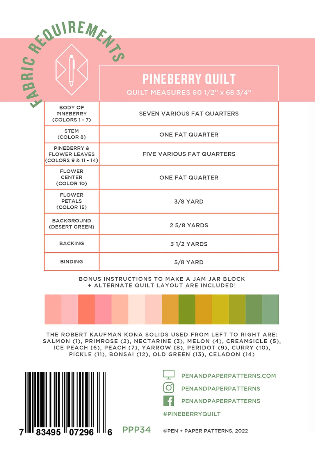 Pineberry Quilt Pattern by Pen + Paper Patterns