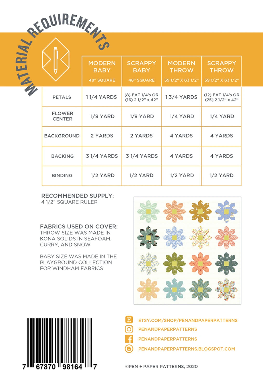 Fresh as a Daisy Quilt Pattern by Pen + Paper Patterns