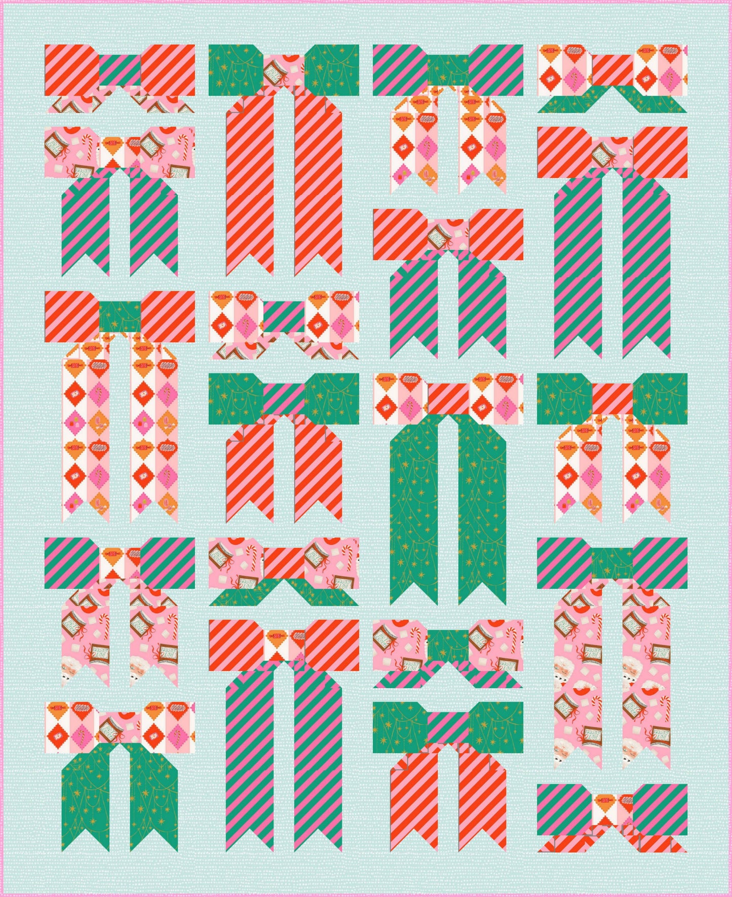 Top Knot Quilt Kit - Holiday Greens & Reds