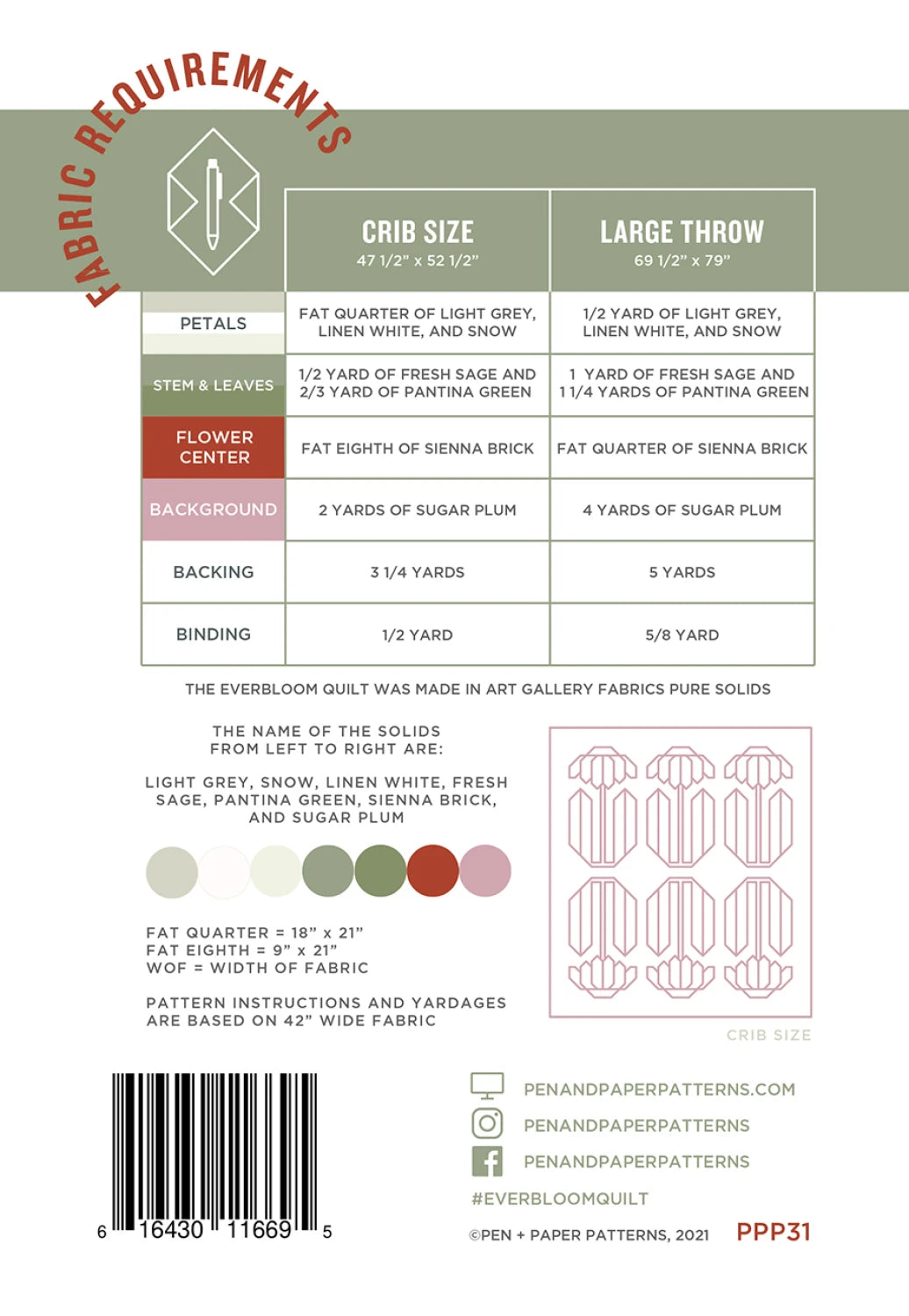 Everbloom Quilt Pattern by Pen + Paper Patterns